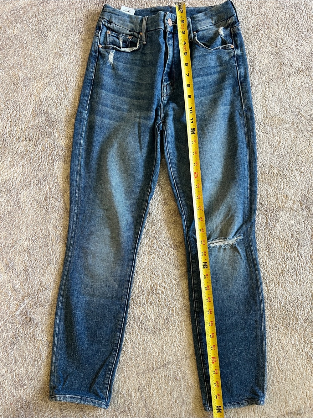MOTHER Jean Bundle Straight Leg Jeans - Blue, Black, Gray - Picture 2 of 16